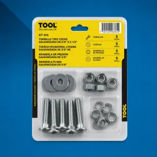 KIT306 D/TOR.COCHE,TUER.HEX,ARAN,PLANA Y PRESION GALV.