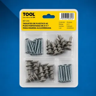 KIT314 MIX D/TAQUETE PLAST N.12YPIJA P/LAM 6X1C20P