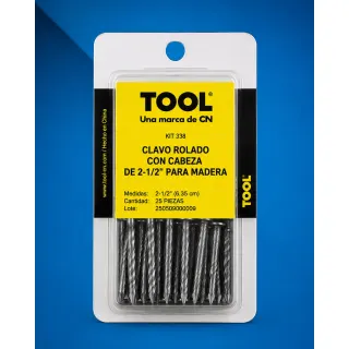 KIT 338CLAVO ROLADO P/MADERA C/CABEZA DE 2 1/2"