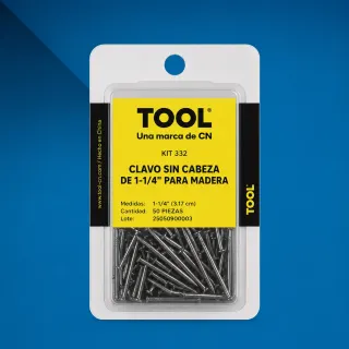 KIT 332 CLAVO S/CABEZA 1 1/4" C/50PZA