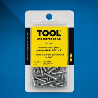 KIT101 MIX D/TOR.PLANA Y TUERCA CUAD.GALV