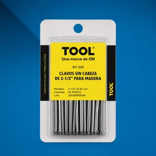 KIT 335 CLAVO S/CABEZA 2"1/2 C/25PZA