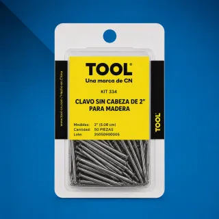 KIT 334 CLAVO S/CABEZA 2" C/50PZA