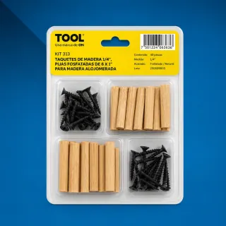 KIT312 MIX D/TAQUETE PLAST.1/4 PIJA P/LAM RAN 8X1 1/2